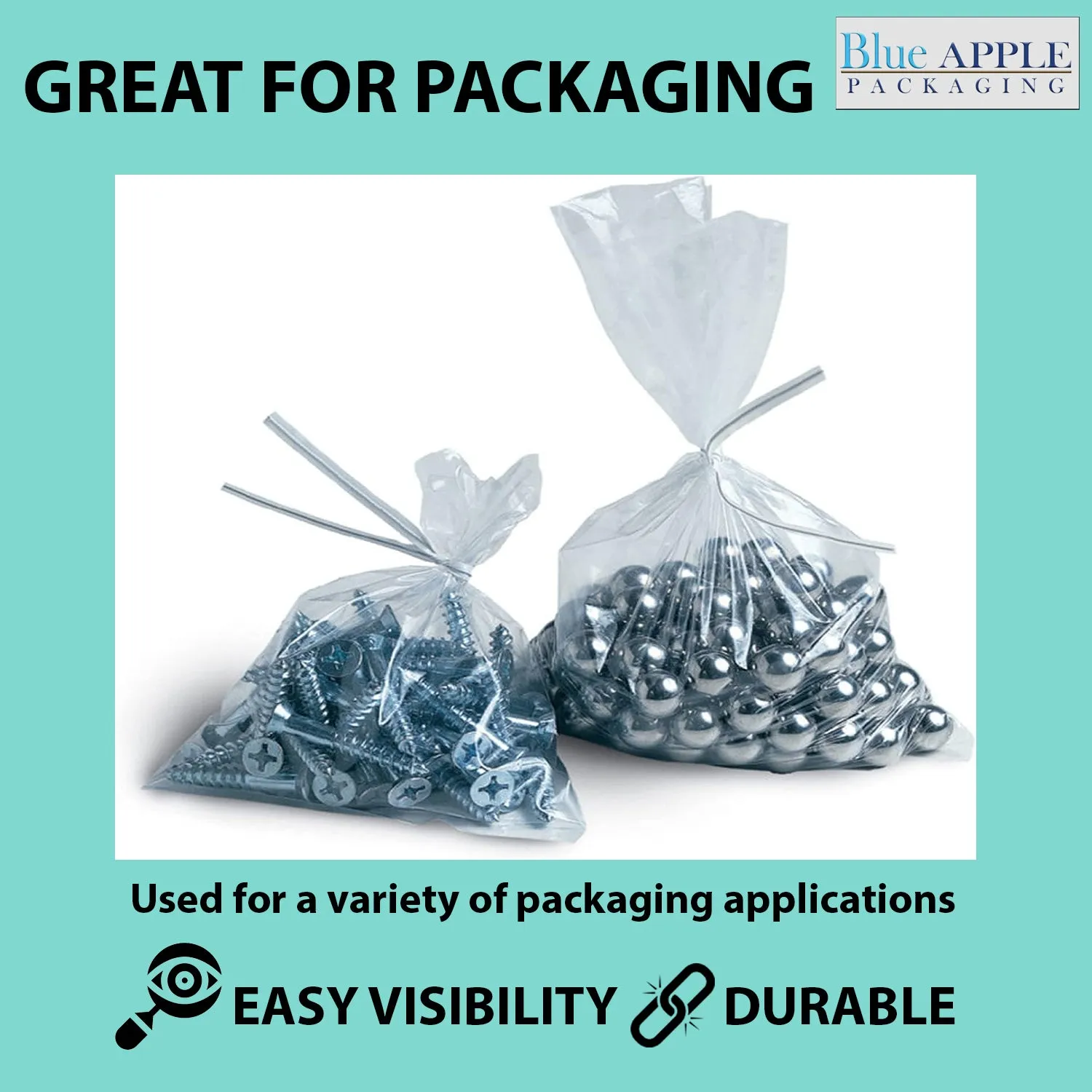 10X12 inches Clear Flat Poly Bags 4Mil Open Top (LDPE)