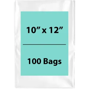 10X12 inches Clear Flat Poly Bags 4Mil Open Top (LDPE)