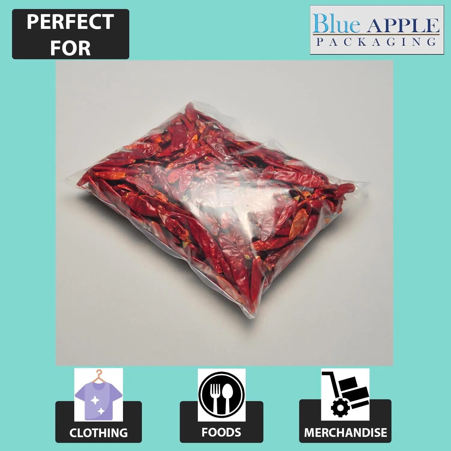 10X12 inches Clear Flat Poly Bags 4Mil Open Top (LDPE)