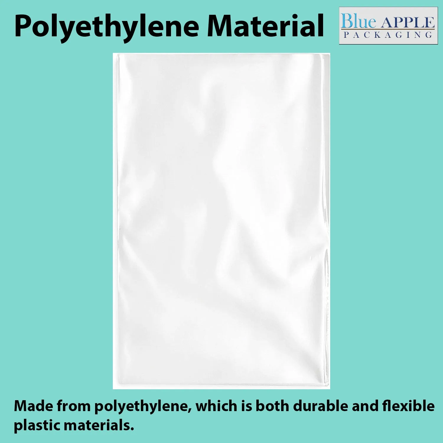 10X12 inches Clear Flat Poly Bags 4Mil Open Top (LDPE)