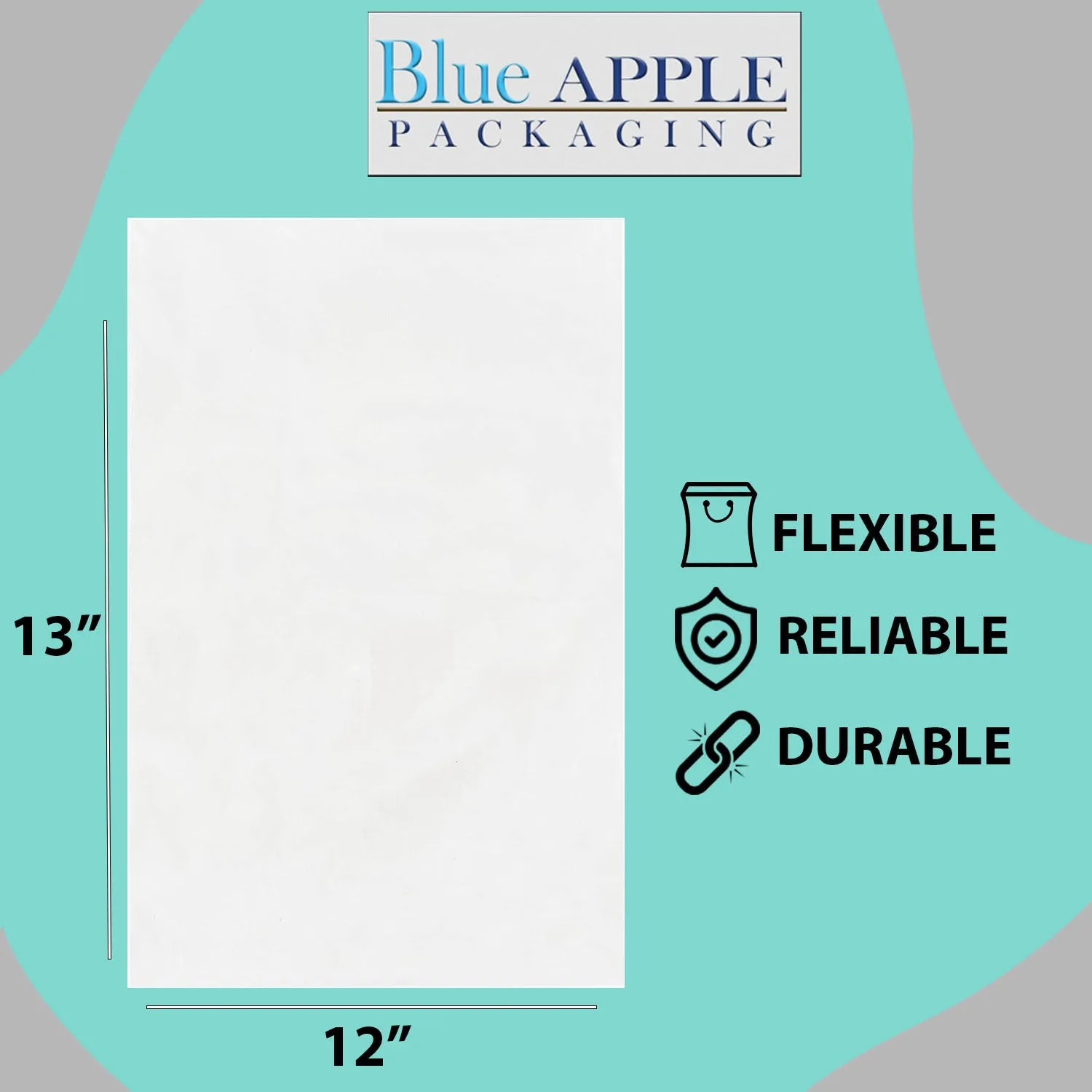 12X13 inches Clear Flat Poly Bags 1.5Mil Open Top (LDPE)