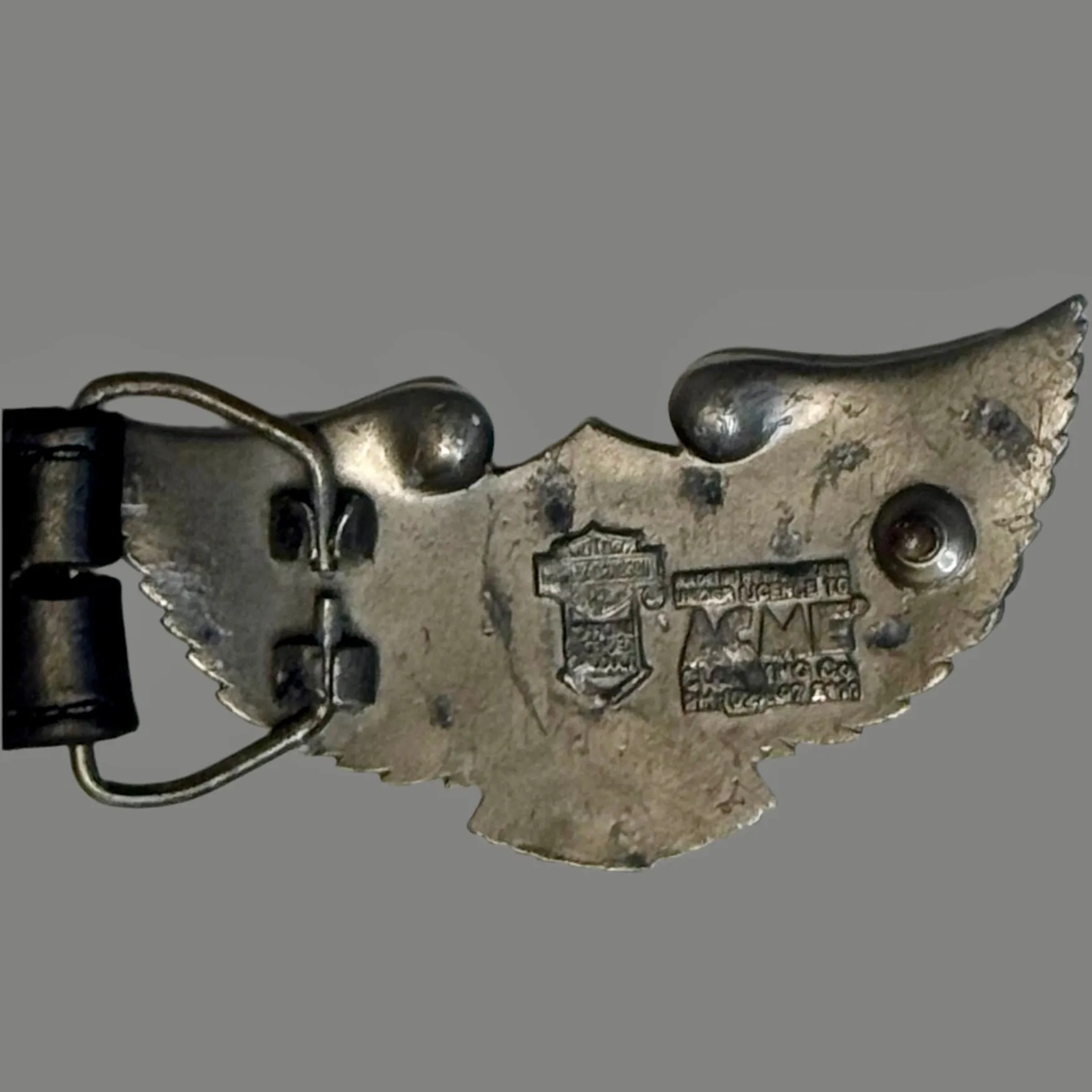 1980s Harley Davidson leather studded belt