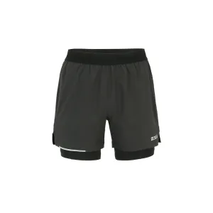 2XU Aero 2-in-1 5 Inch  Shorts - Black/Silver Reflective