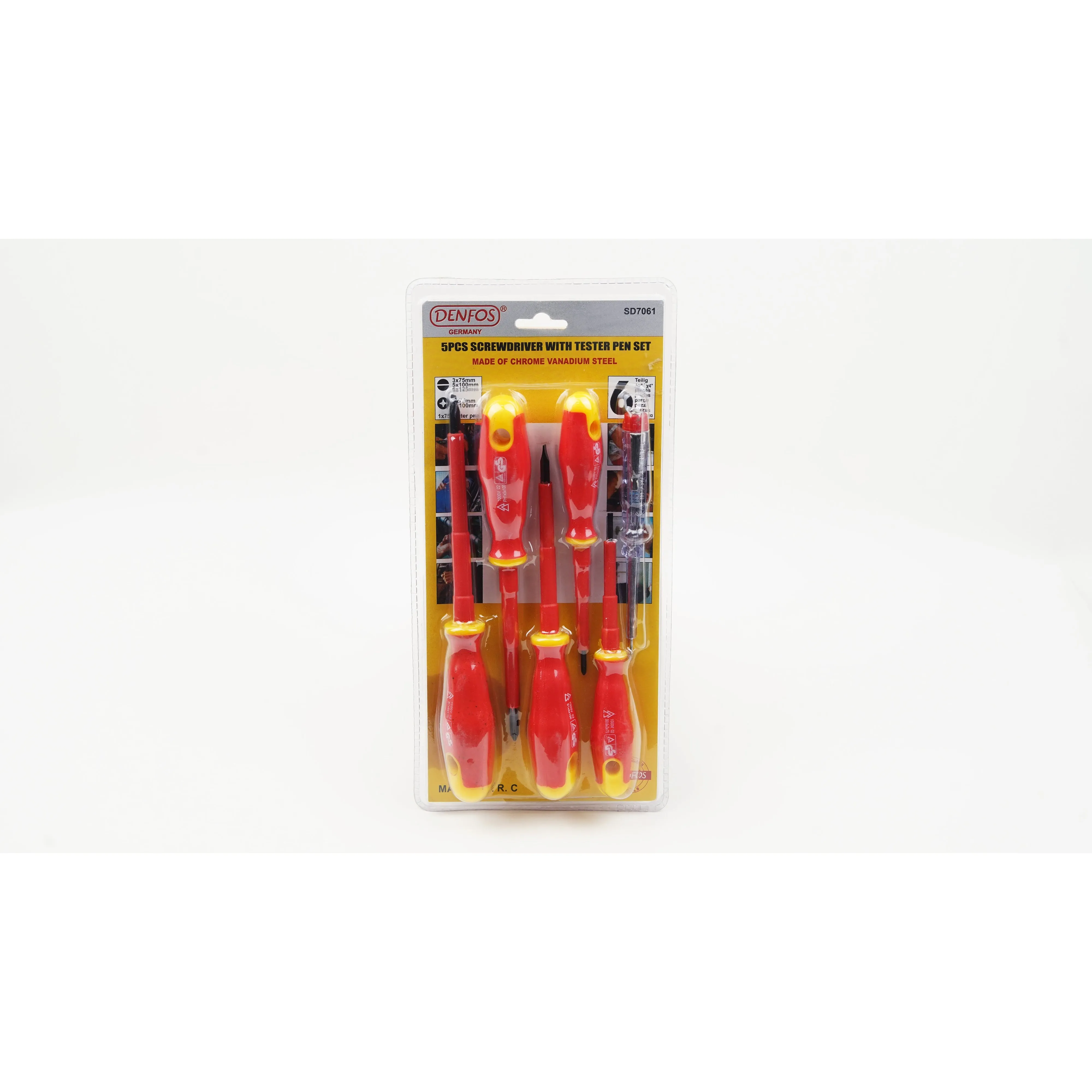 5-Piece 1000-Volt Slotted and Phillips Insulated Screwdriver Set GERMANY