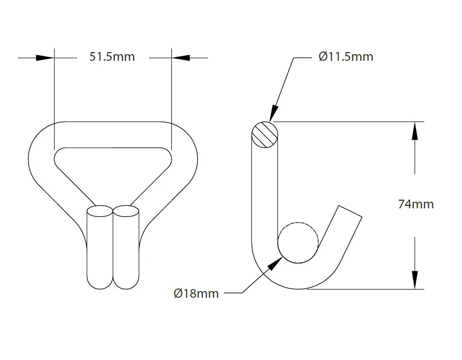 5000kg Ratchet & Tail Strap Only, with Claw Hook End