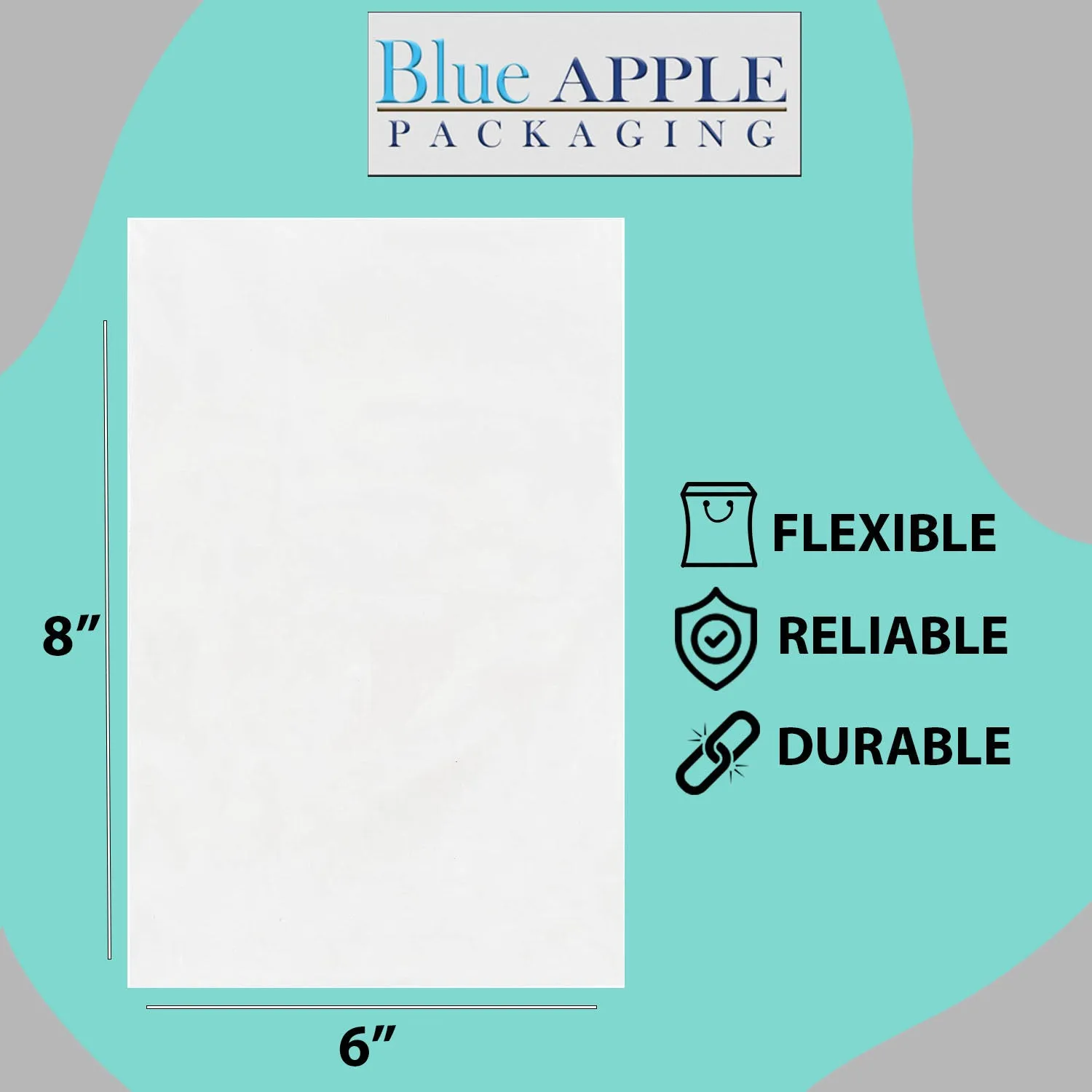 6X8 inches Clear Flat Poly Bags 1.25Mil Open Top (LDPE)