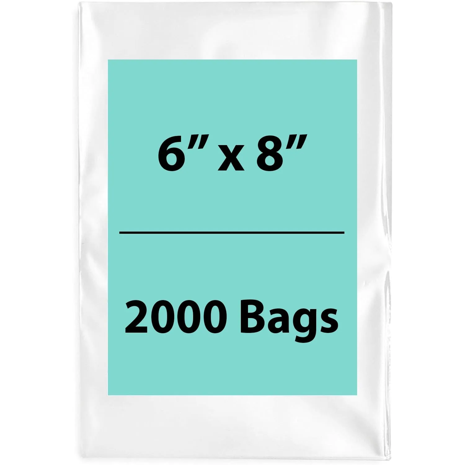 6X8 inches Clear Flat Poly Bags 1.25Mil Open Top (LDPE)