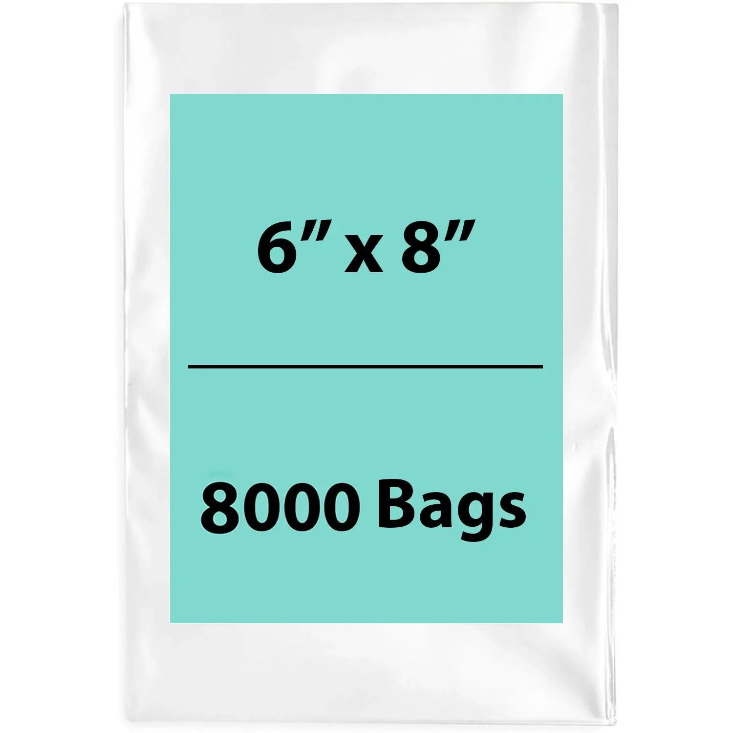 6X8 inches Clear Flat Poly Bags 1.25Mil Open Top (LDPE)