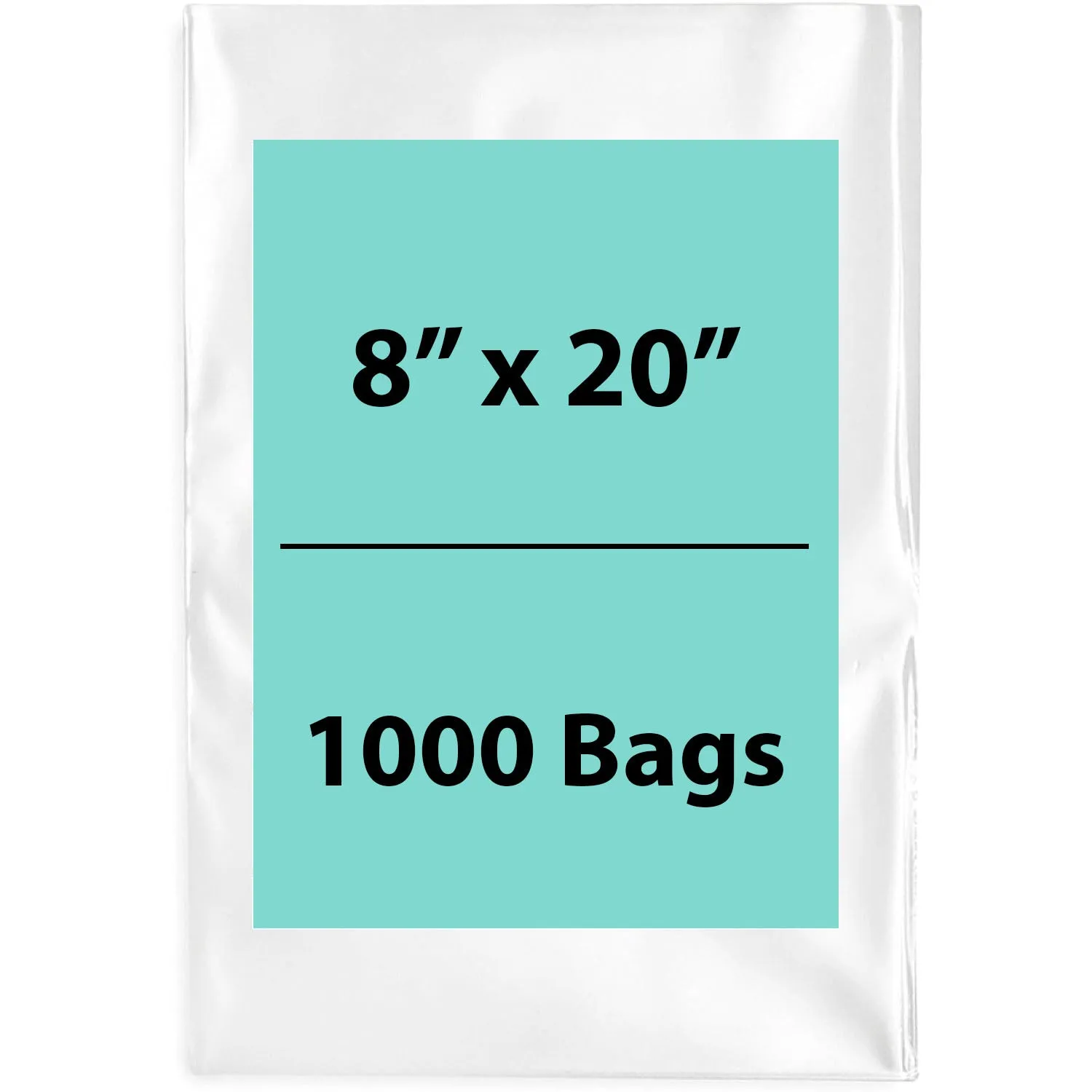 8X20 inches Clear Flat Poly Bags 1.5Mil Open Top (LDPE)