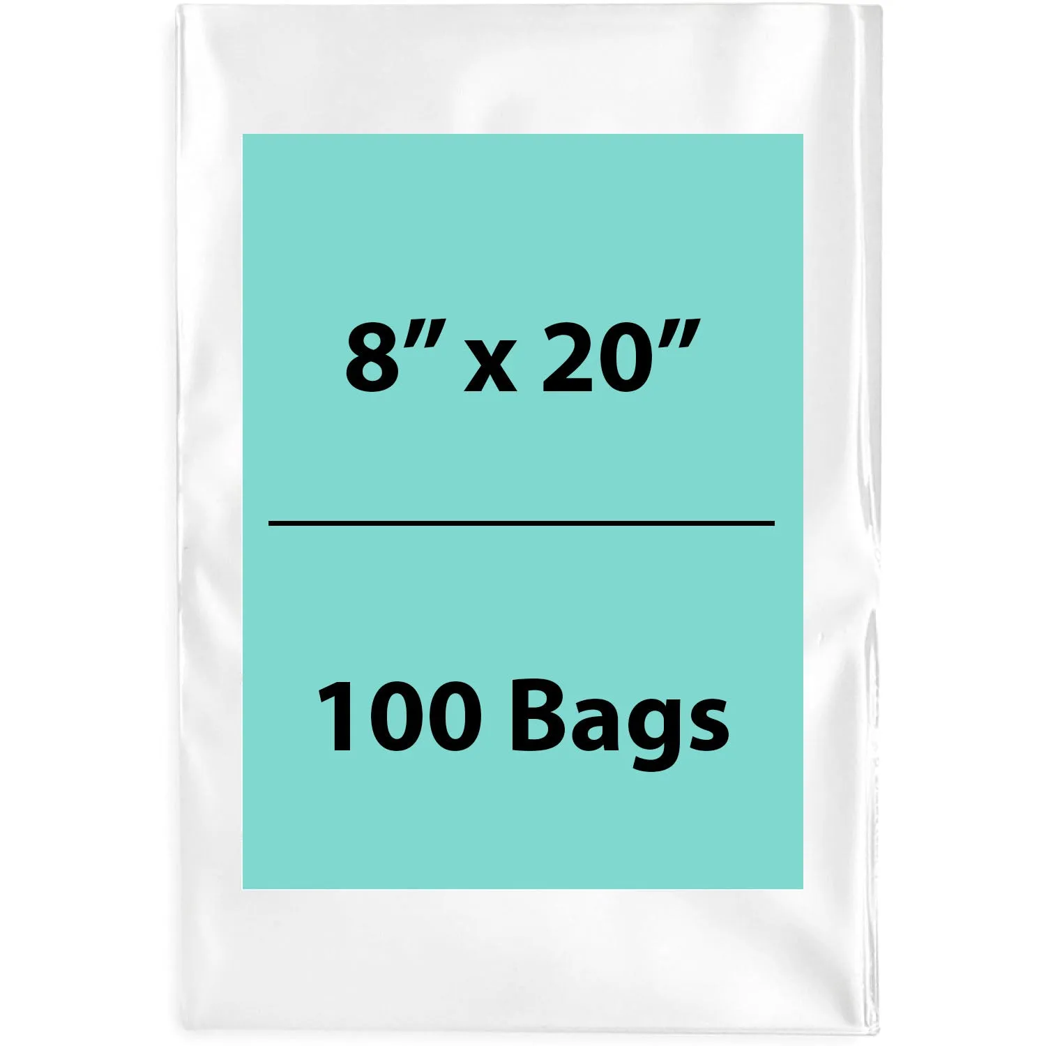 8X20 inches Clear Flat Poly Bags 1.5Mil Open Top (LDPE)