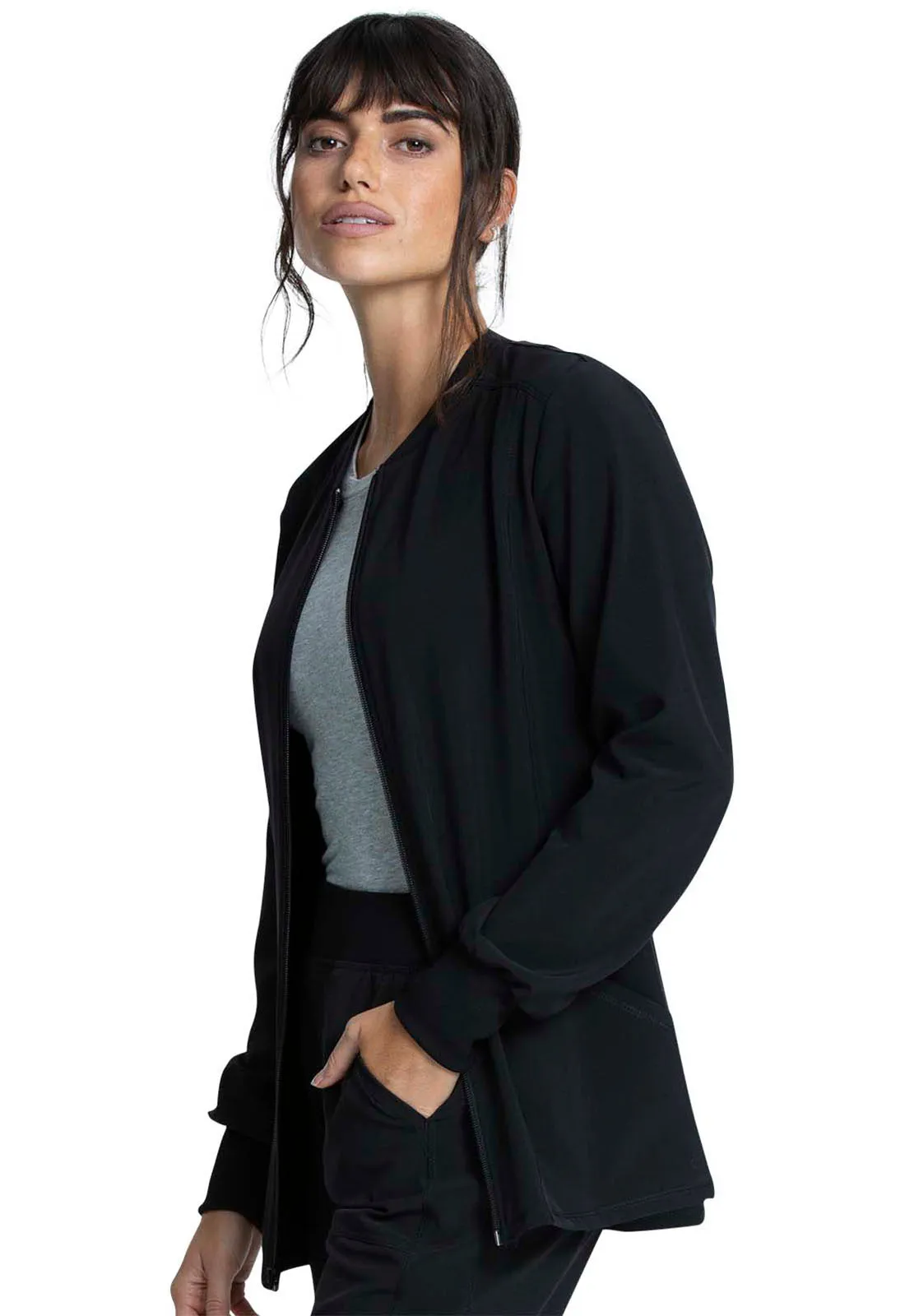 Allura CKA384 Zip Front Jacket Black