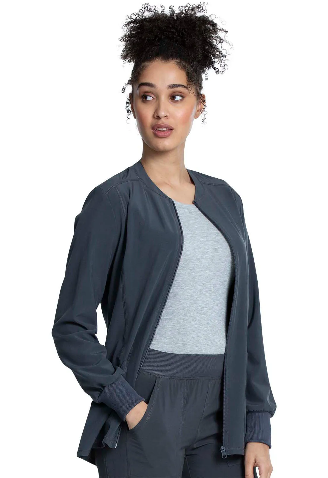 Allura CKA384 Zip Front Jacket Pewter