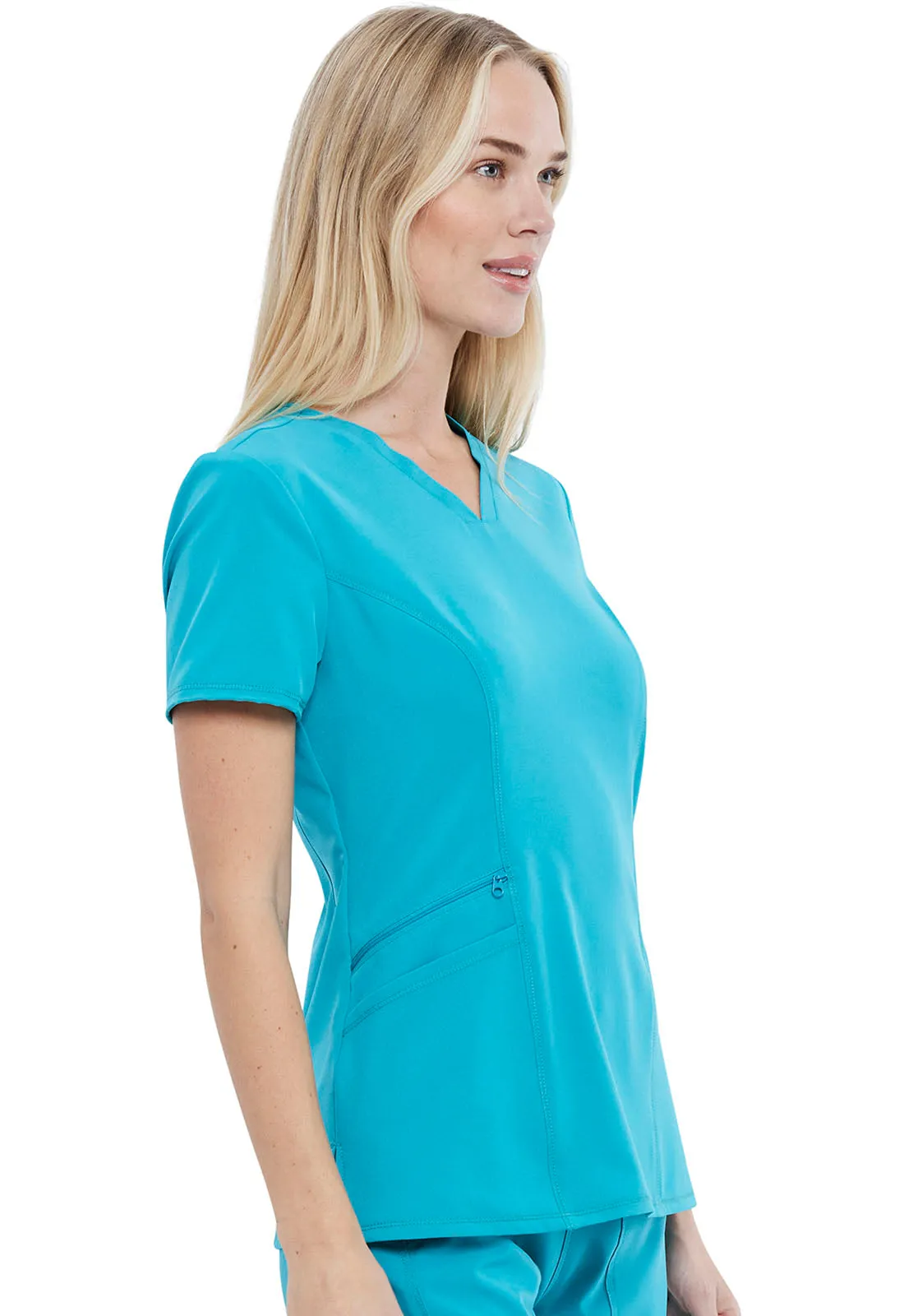 Allura CKA684 V-Neck Top Teal Blue