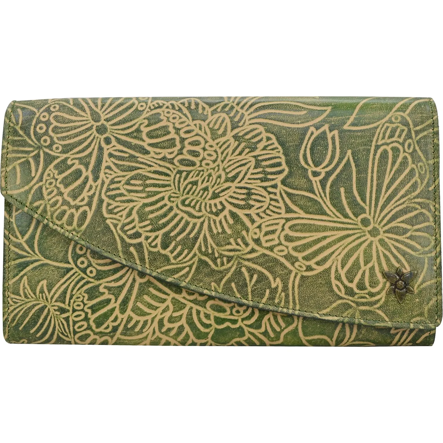 Anuschka Accordion Flap Wallet Jade Leather