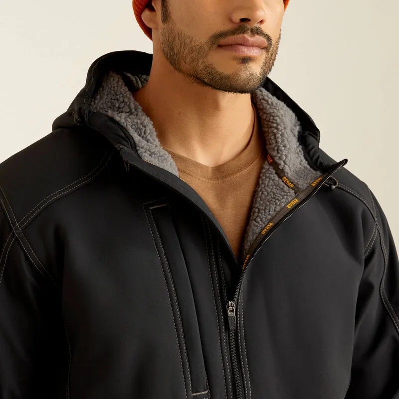 Ariat Men's Rebar Sherpa Stretch Canvas Softshell Jacket Black - 10052112