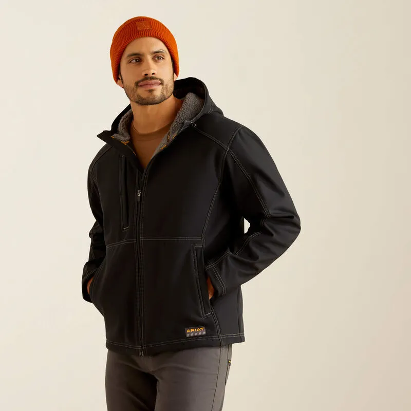 Ariat Men's Rebar Sherpa Stretch Canvas Softshell Jacket Black - 10052112