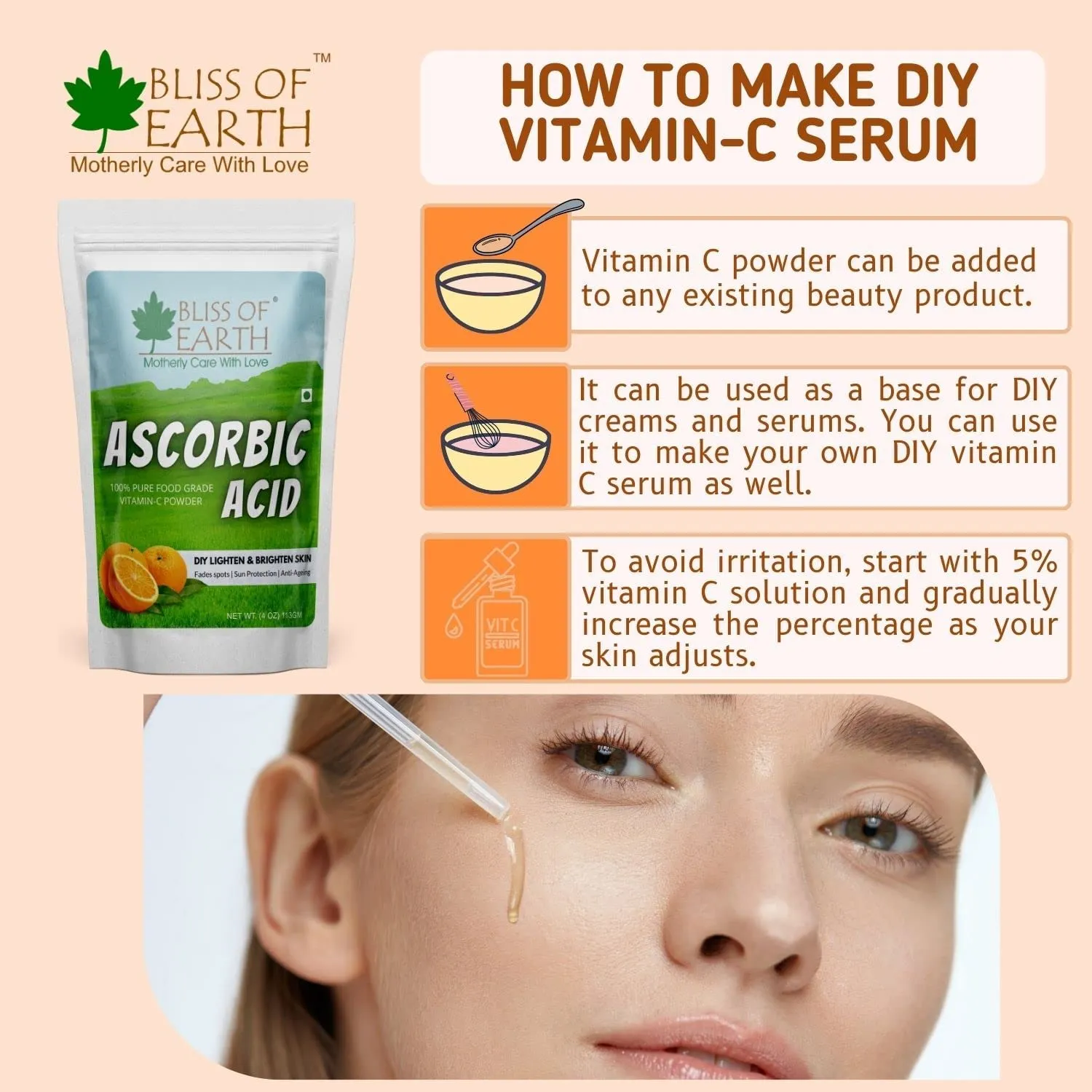 Ascorbic Acid Powder & Korean Kojic Acid powder boost immunity | 113GM (Pack of 2)