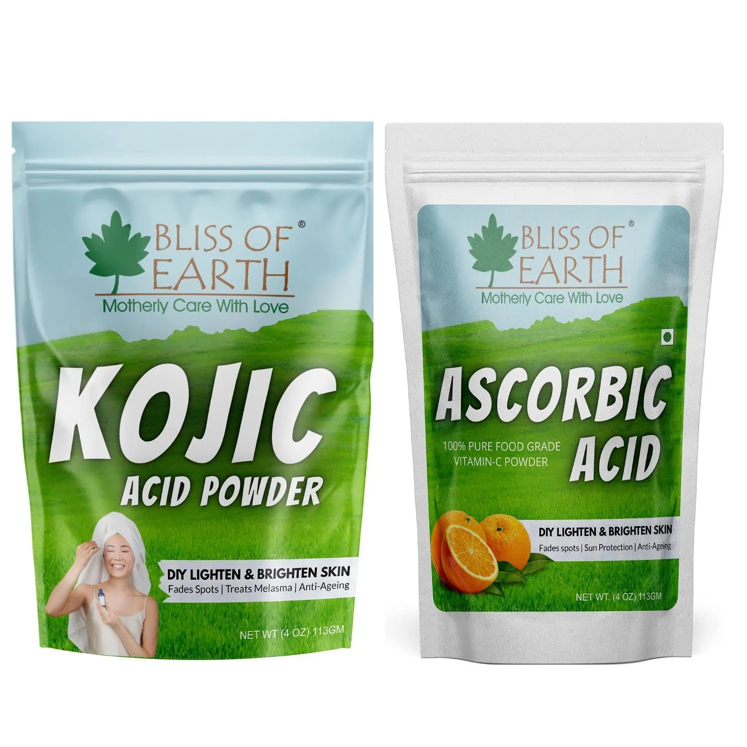 Ascorbic Acid Powder & Korean Kojic Acid powder boost immunity | 113GM (Pack of 2)