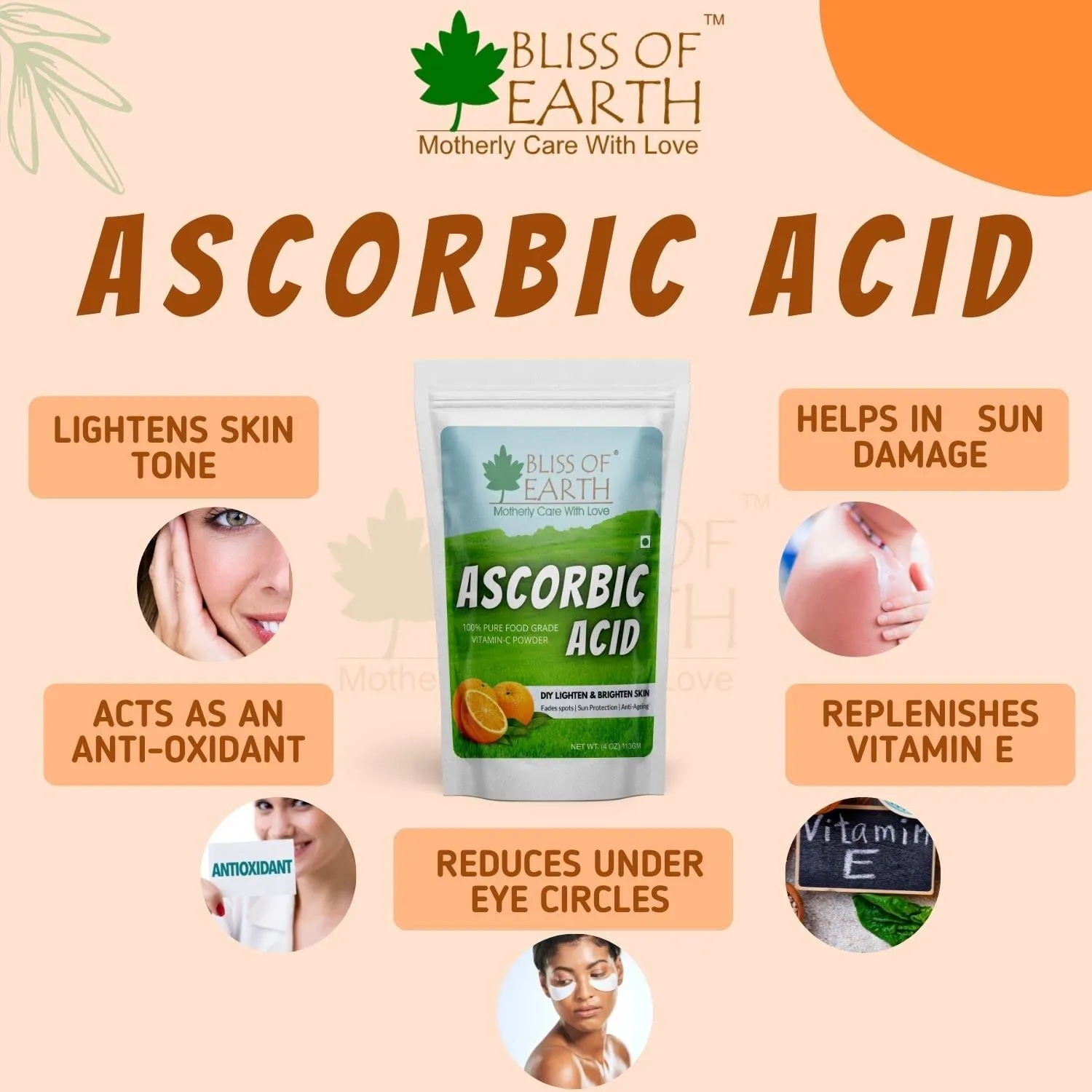 Ascorbic Acid Powder & Korean Kojic Acid powder boost immunity | 113GM (Pack of 2)