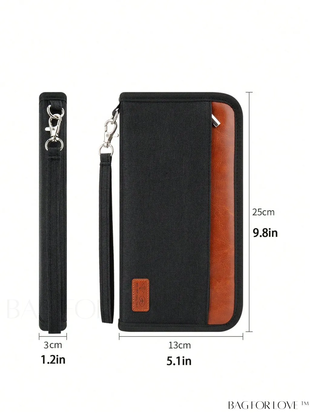 BagForLove - RFID-Blocking Travel Wallet: Family Passport Case and Document Organizer with Zipper