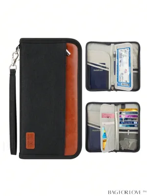 BagForLove - RFID-Blocking Travel Wallet: Family Passport Case and Document Organizer with Zipper
