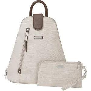 Baggallini Metro Backpack With RFID Phone Wristlet Sand Nylon