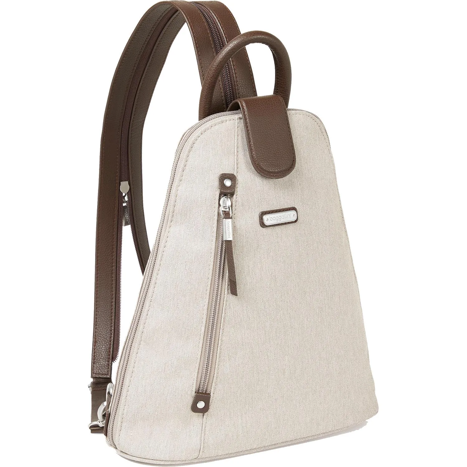 Baggallini Metro Backpack With RFID Phone Wristlet Sand Nylon