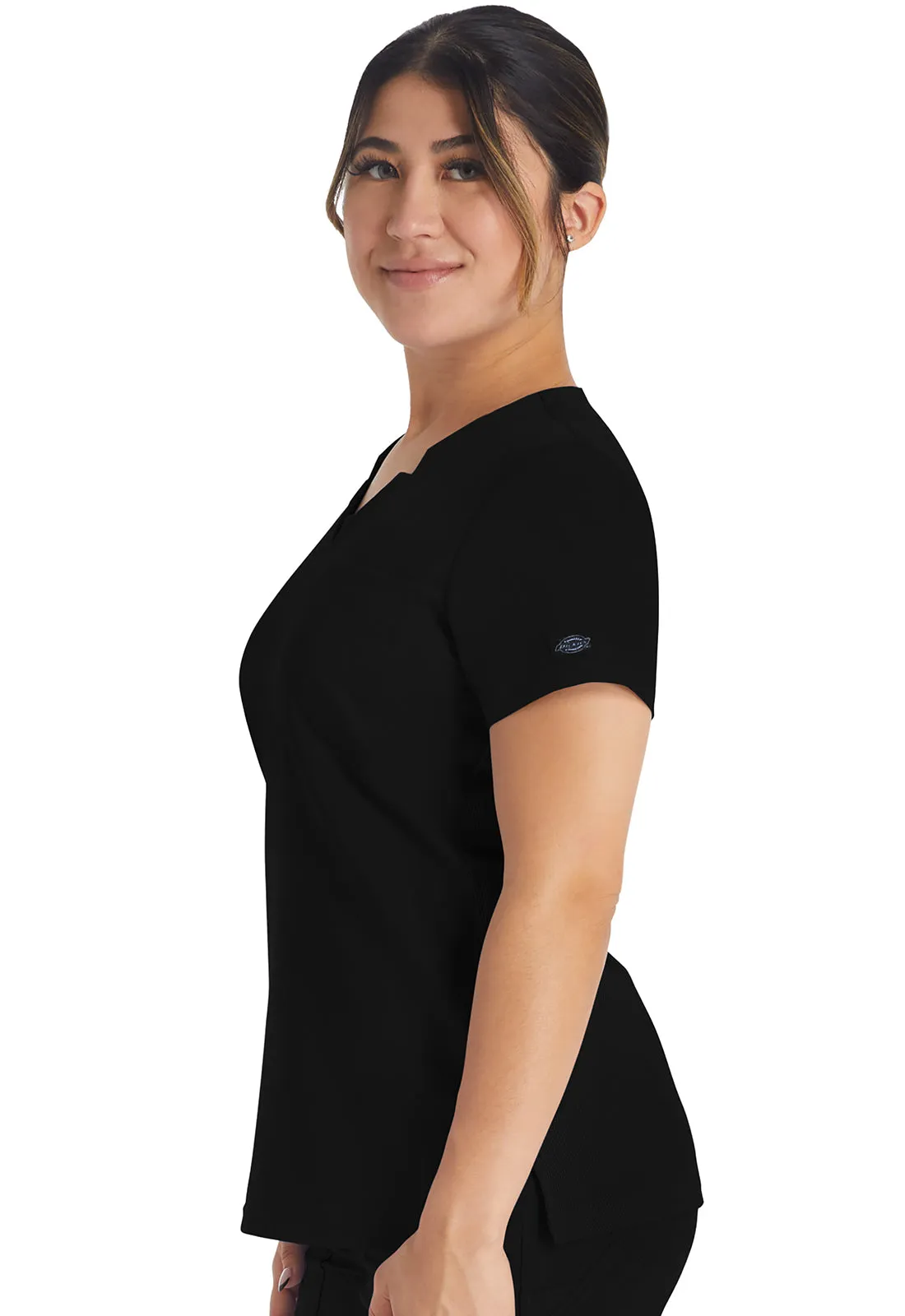 Balance DK671 Notched V-Neck Top Black