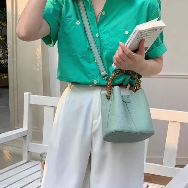 Bamboo Top Handle Purse