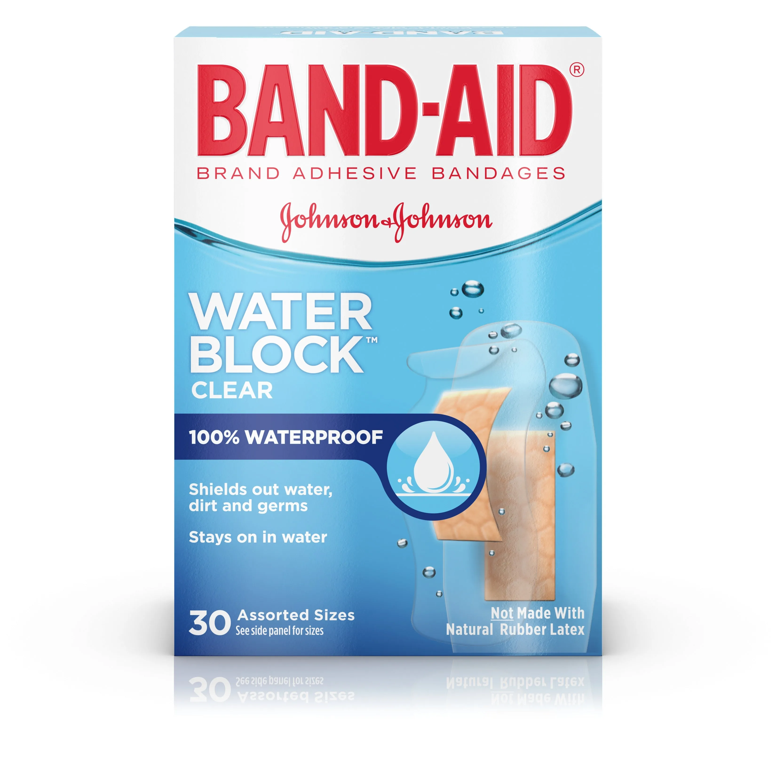 BAND-AID Brand WATER BLOCK® Adhesive Bandages, Assorted Sizes