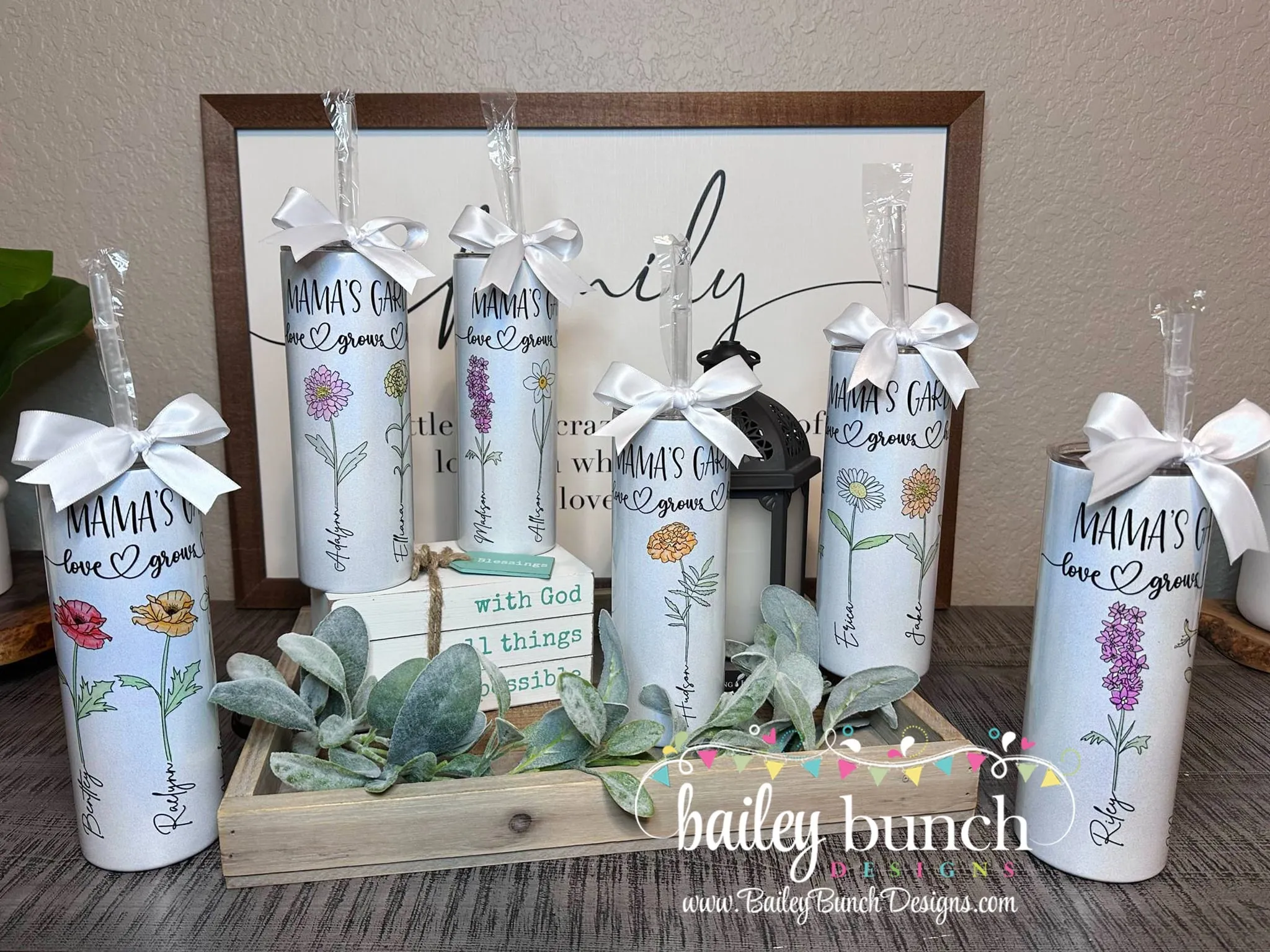Birth Flowers Mother's Day Shimmer Glitter Tumbler TUMBBIRTHFLOWER0520