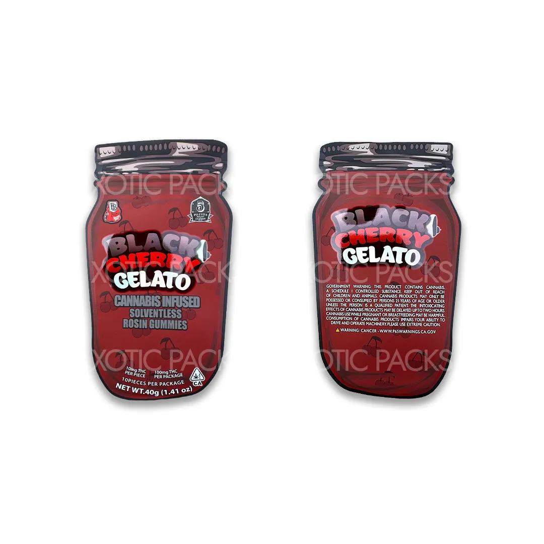 Black Cherry Gelato Rosin Gummies Mylar Bag (EMPTY)
