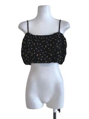 Black Floral Sleeveless Top