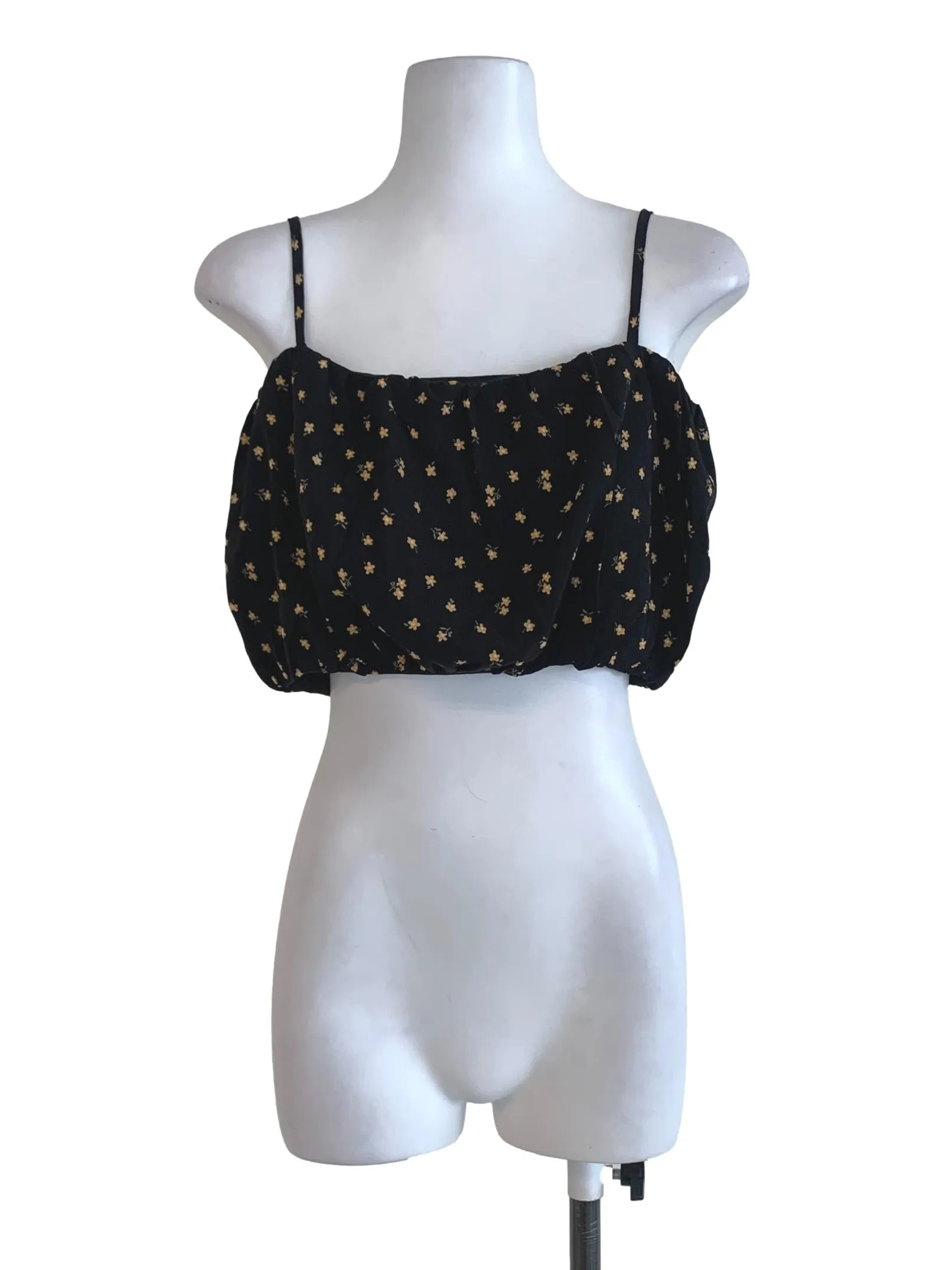 Black Floral Sleeveless Top