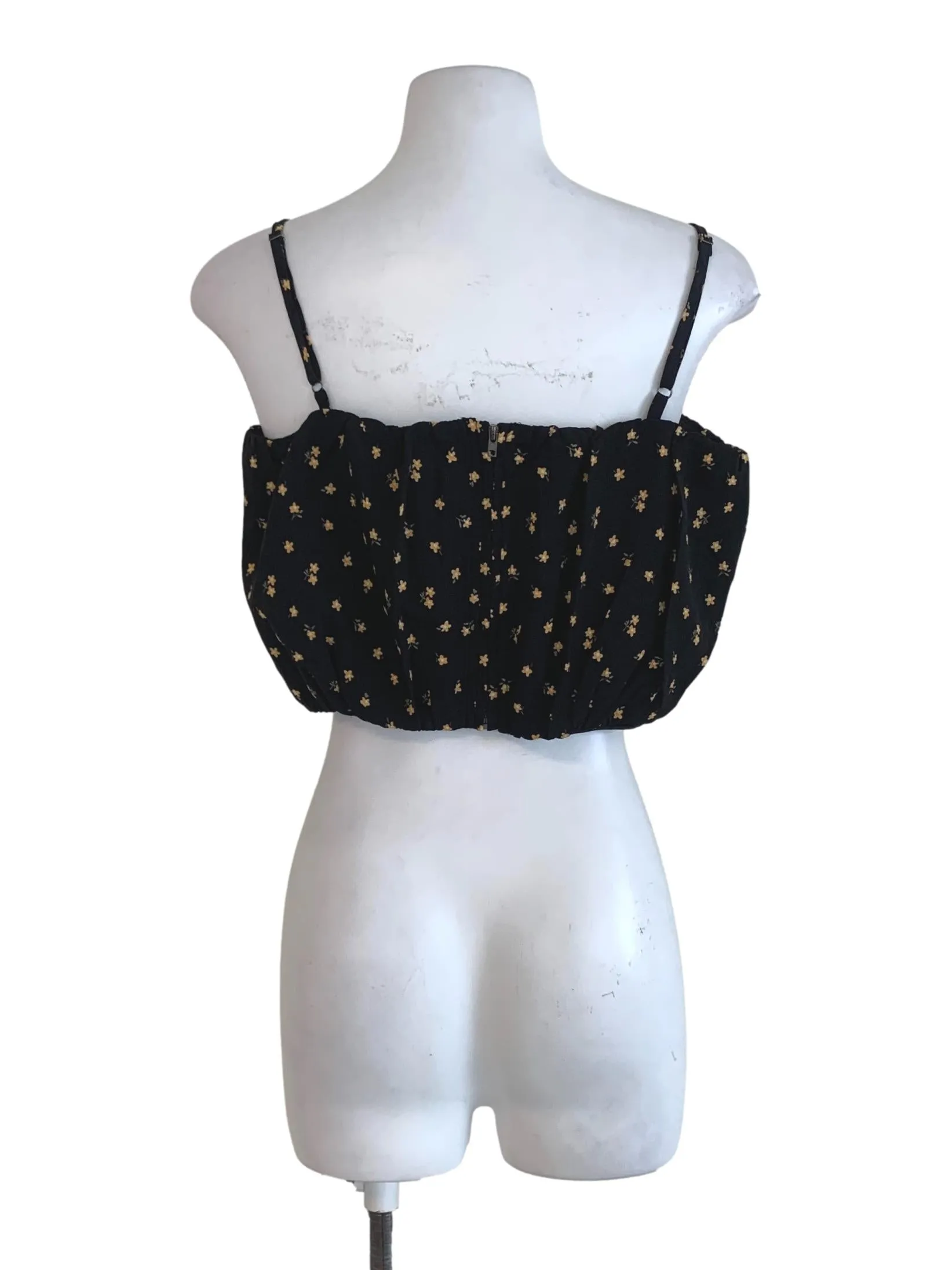 Black Floral Sleeveless Top
