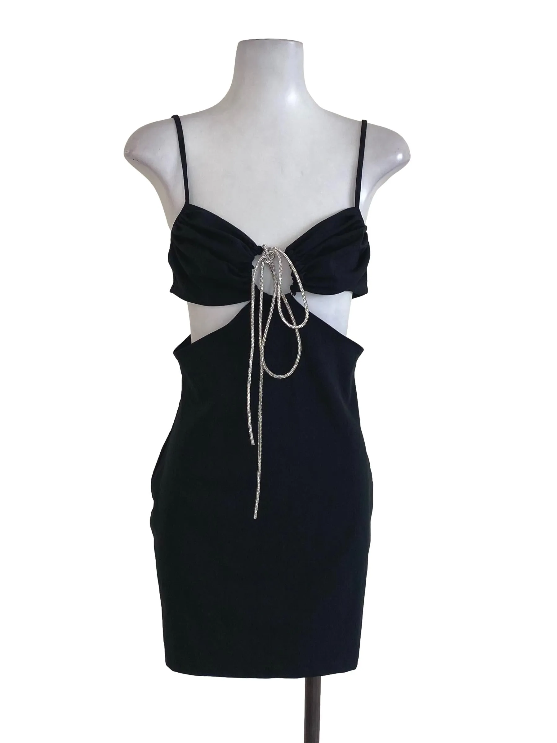 Black Plain Mini Bodycon Dress