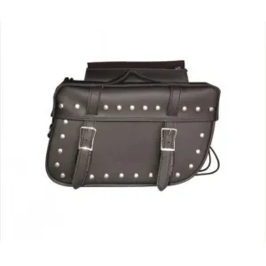 Black PVC Studded Throw Over Motorcycle Saddle Bag