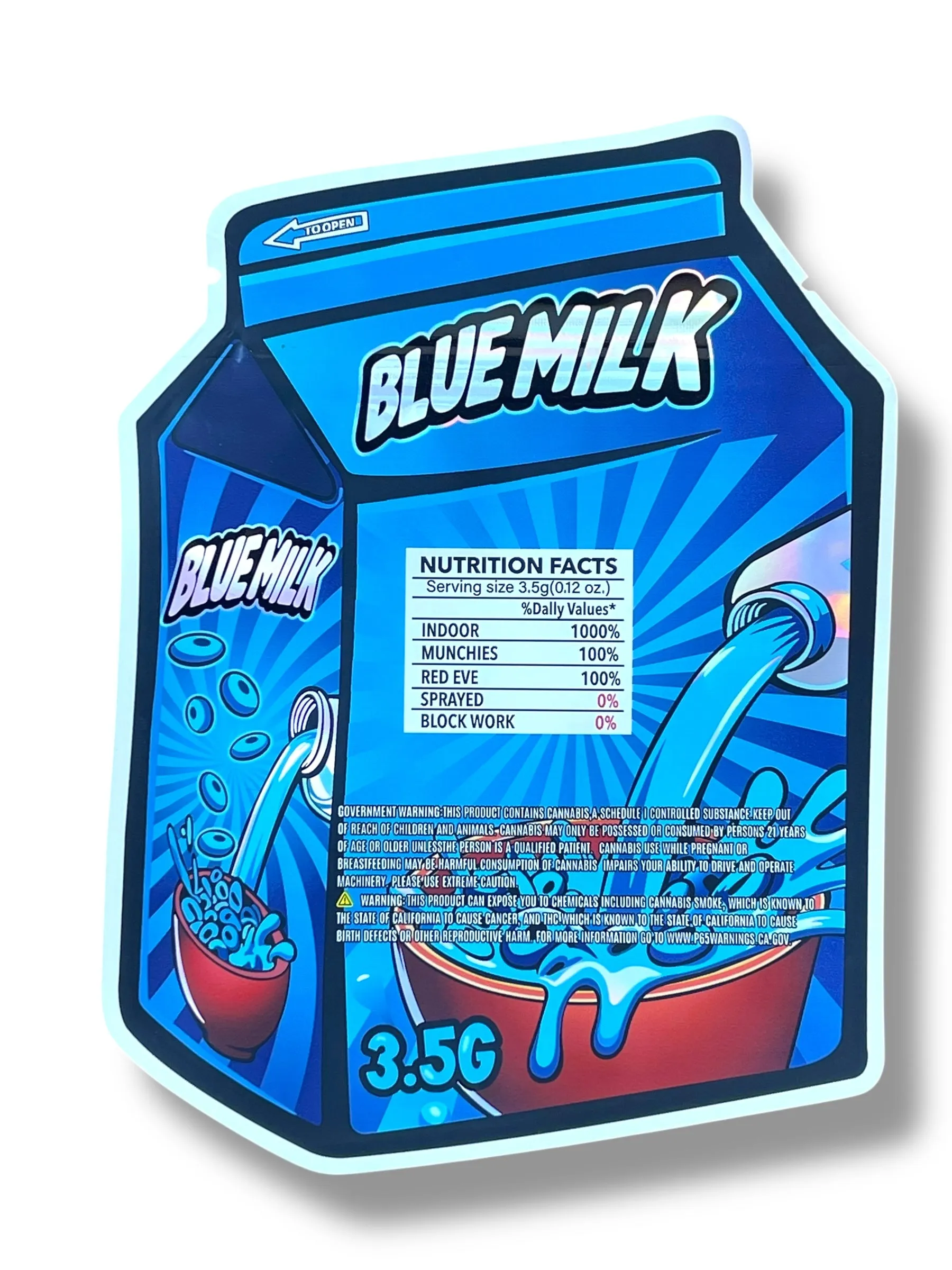 Blue Milk Mylar Bag 3.5 Grams