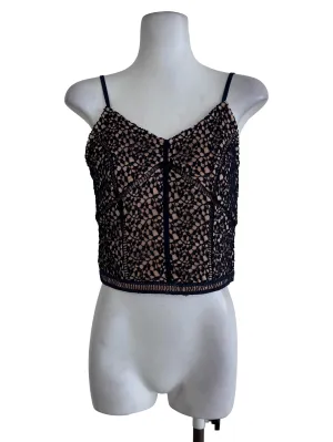 Blue Web Crop Top