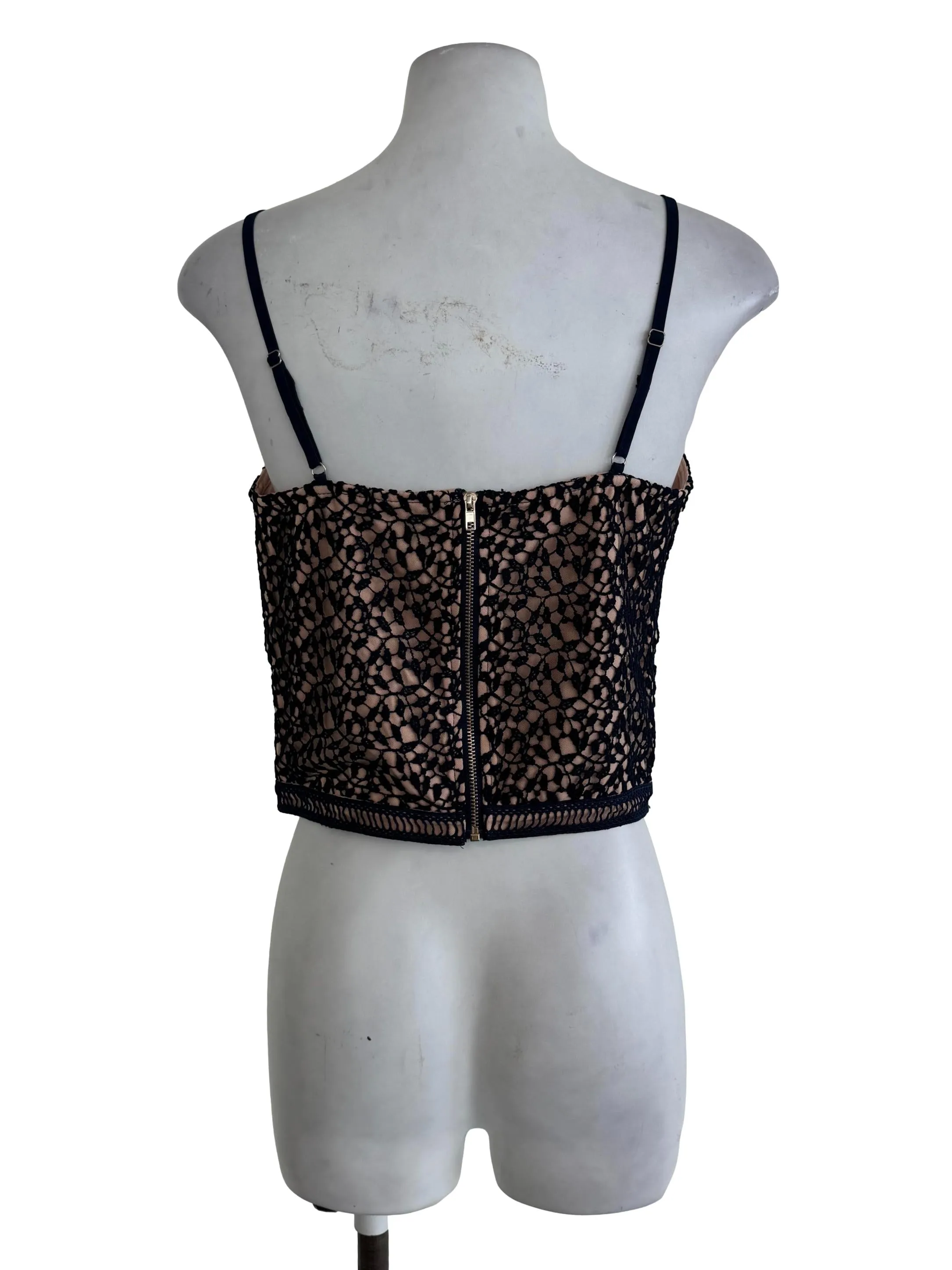 Blue Web Crop Top