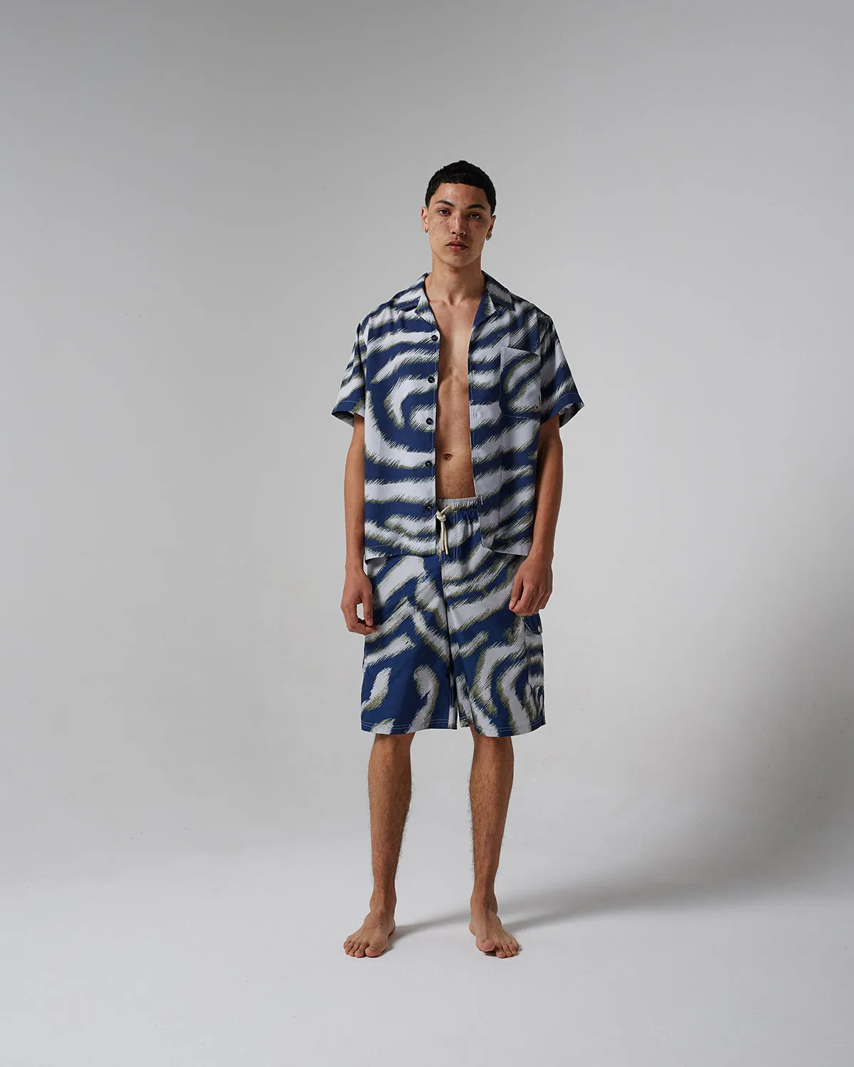 Blue Zebra Short Sleeve Shirt