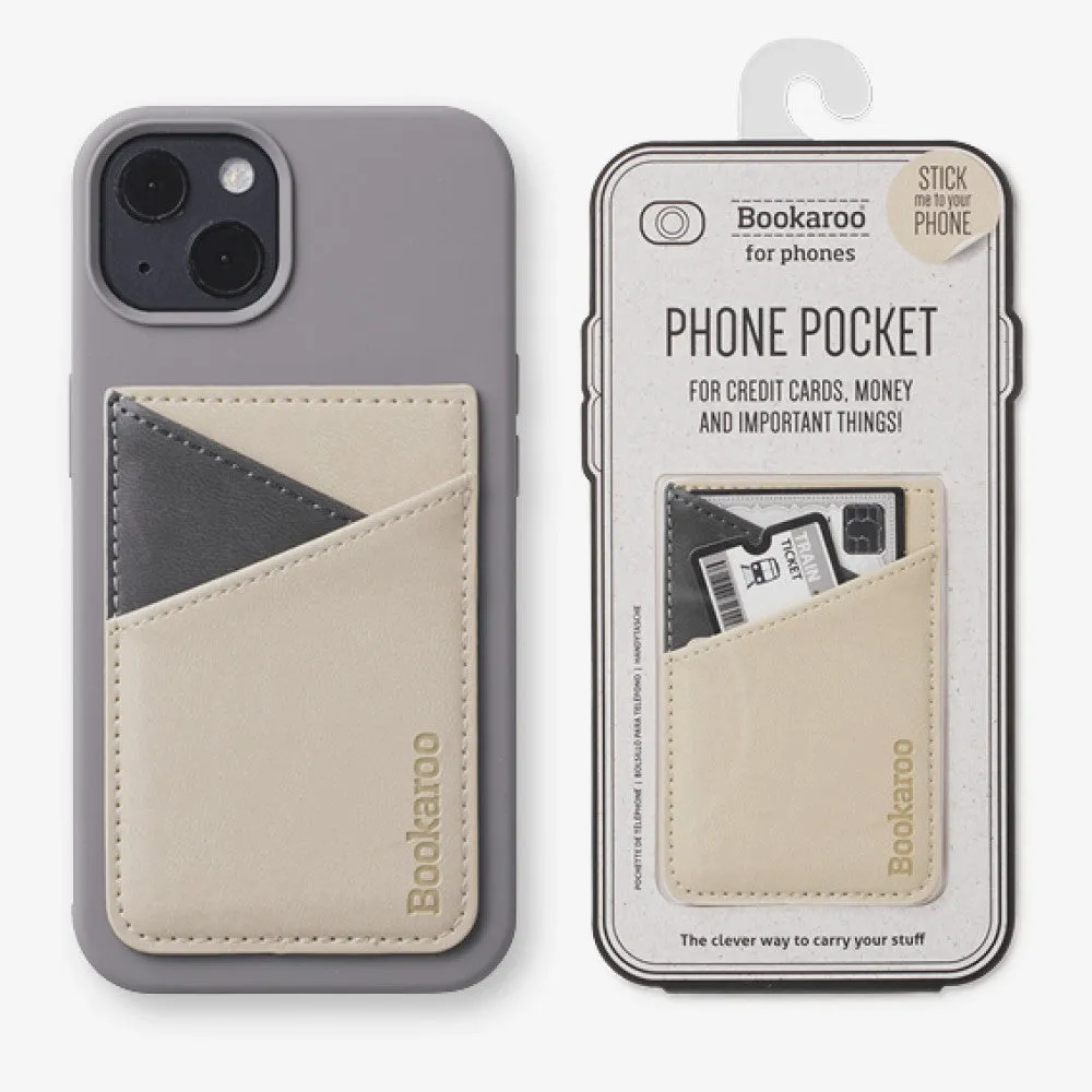 BOOKAROO PHONE POCKET - CREAM