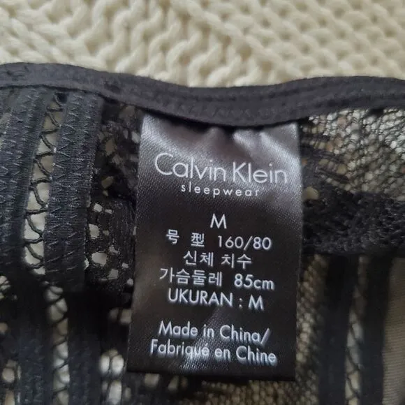 Calvin Klein CK Black Excite Mesh Teddy Bodysuit - size Medium