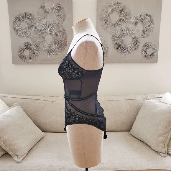 Calvin Klein CK Black Excite Mesh Teddy Bodysuit - size Medium