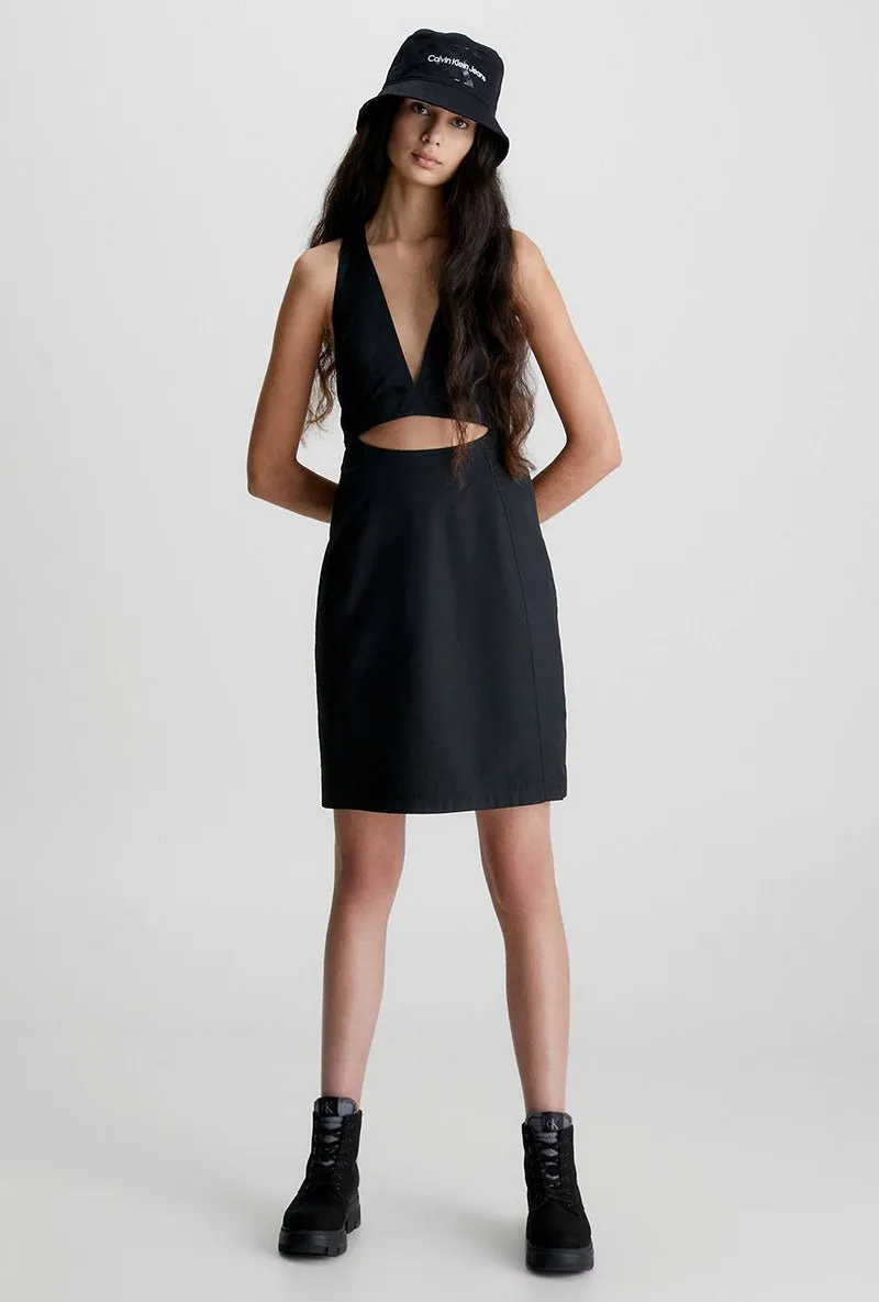 CALVIN KLEIN OPEN BACK UTILITY DRESS