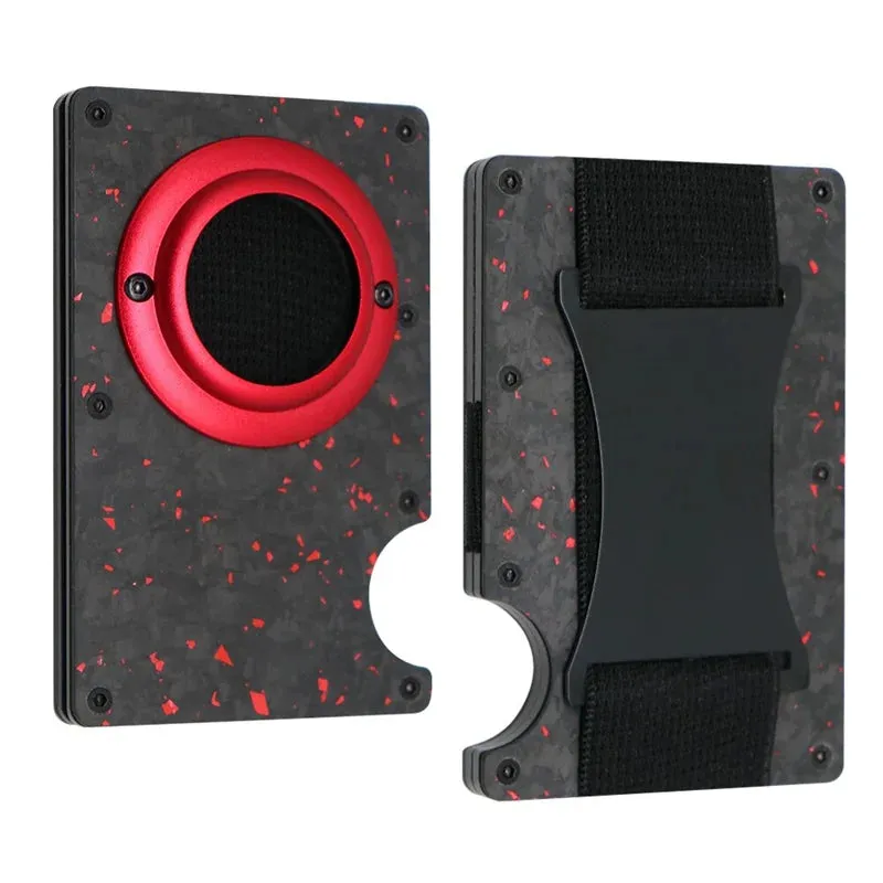 Carbon Fiber RFID Protection Metal Card & Cash Wallet with Air-Tag Holder