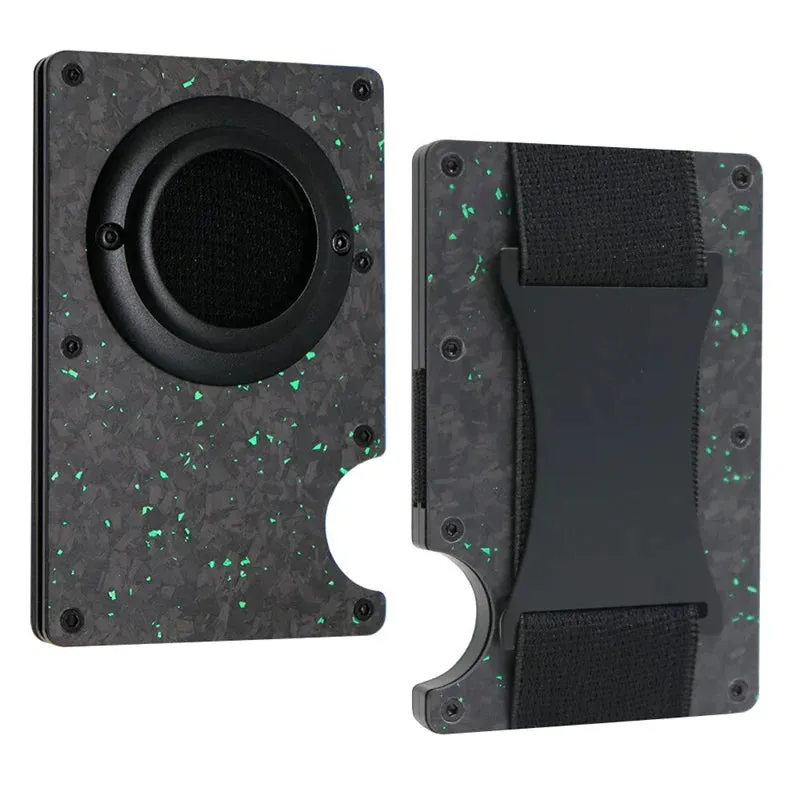 Carbon Fiber RFID Protection Metal Card & Cash Wallet with Air-Tag Holder