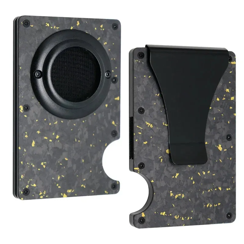 Carbon Fiber RFID Protection Metal Card & Cash Wallet with Air-Tag Holder