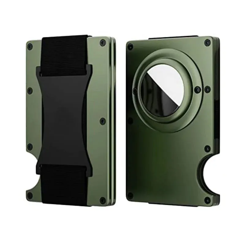 Carbon Fiber RFID Protection Metal Card & Cash Wallet with Air-Tag Holder