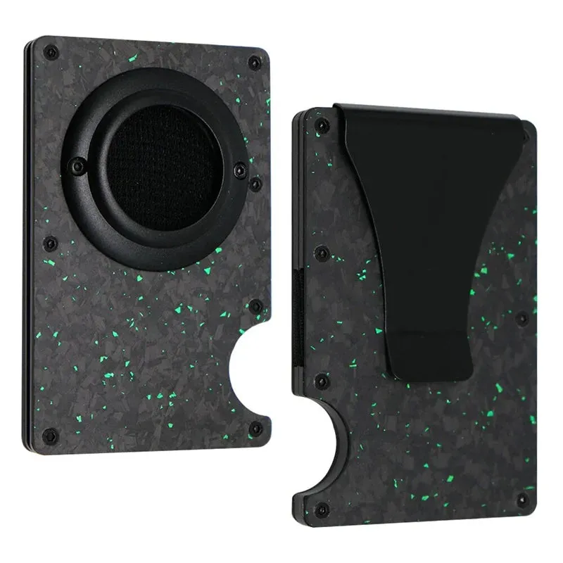 Carbon Fiber RFID Protection Metal Card & Cash Wallet with Air-Tag Holder